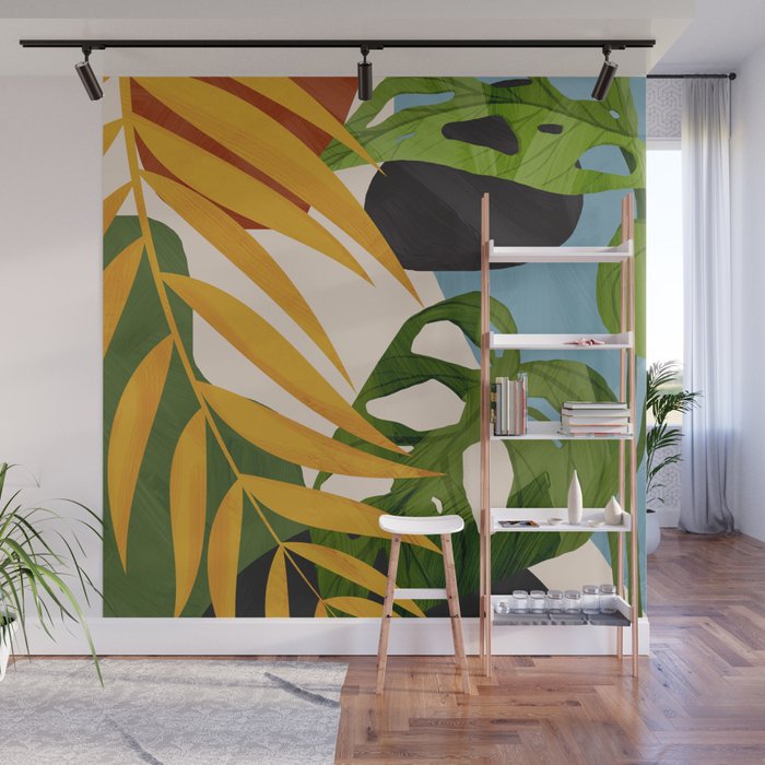 Abstract Tropical Art 2 Wall Mural Gallery Image 1
