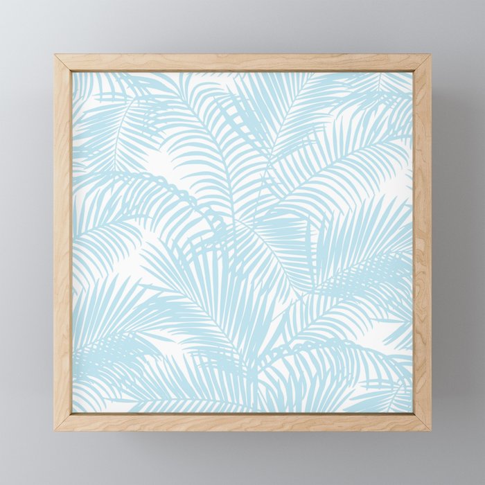 Pastel blue modern simple tropical palm tree Mini Art Print Gallery Image 1