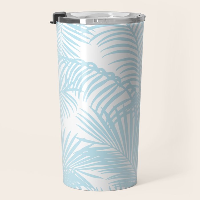 Pastel blue modern simple tropical palm tree Travel Mug Gallery Image 3