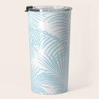 Pastel blue modern simple tropical palm tree Travel Mug Gallery Image 3