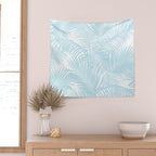Pastel blue modern simple tropical palm tree Wall Tapestry Gallery Image 2