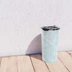 Pastel blue modern simple tropical palm tree Travel Mug Gallery Image 4