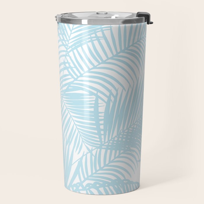 Pastel blue modern simple tropical palm tree Travel Mug Gallery Image 2