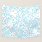 Pastel blue modern simple tropical palm tree Wall Tapestry Gallery Image 4