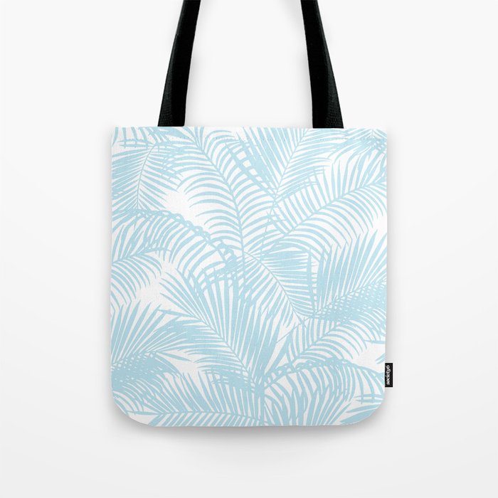 Pastel blue modern simple tropical palm tree Tote Bag Gallery Image 1