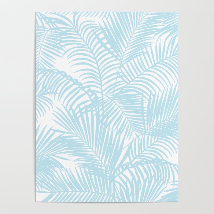 Pastel blue modern simple tropical palm tree Poster Gallery Image 4
