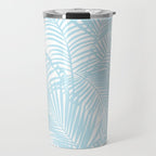 Pastel blue modern simple tropical palm tree Travel Mug Gallery Image 1