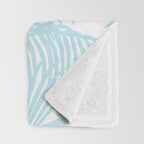 Pastel blue modern simple tropical palm tree Throw Blanket Gallery Image 3