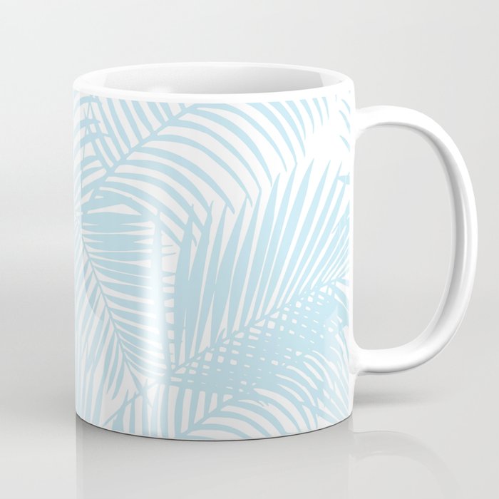 Pastel blue modern simple tropical palm tree Coffee Mug Gallery Image 1