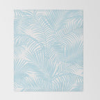 Pastel blue modern simple tropical palm tree Throw Blanket Gallery Image 2