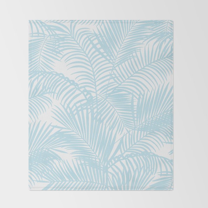 Pastel blue modern simple tropical palm tree Throw Blanket Gallery Image 2