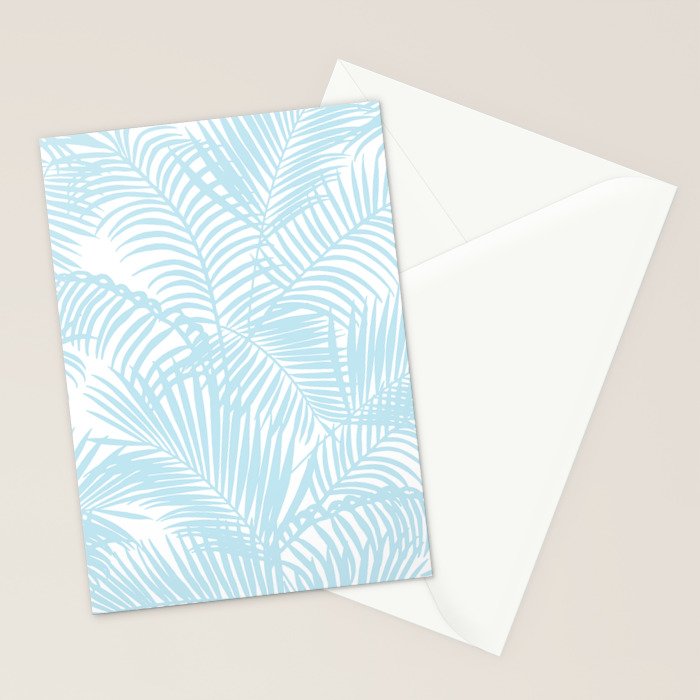 Pastel blue modern simple tropical palm tree Stationery Card Gallery Image 2