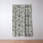 Mythical Sea Creatures Toile de Jouy Window Curtain Gallery Image 3