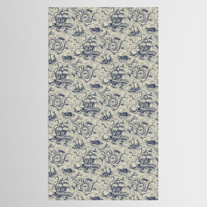 Mythical Sea Creatures Toile de Jouy Tablecloth Gallery Image 2