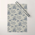 Mythical Sea Creatures Toile de Jouy Wrapping Paper Gallery Image 1