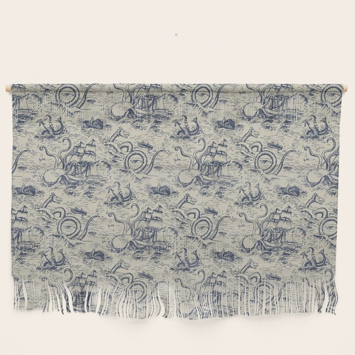 Mythical Sea Creatures Toile de Jouy Wall Hanging Gallery Image 1