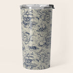Mythical Sea Creatures Toile de Jouy Travel Mug Gallery Image 2