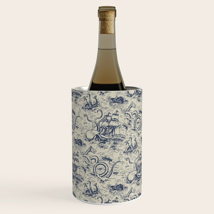 Mythical Sea Creatures Toile de Jouy Wine Chiller Gallery Image 1