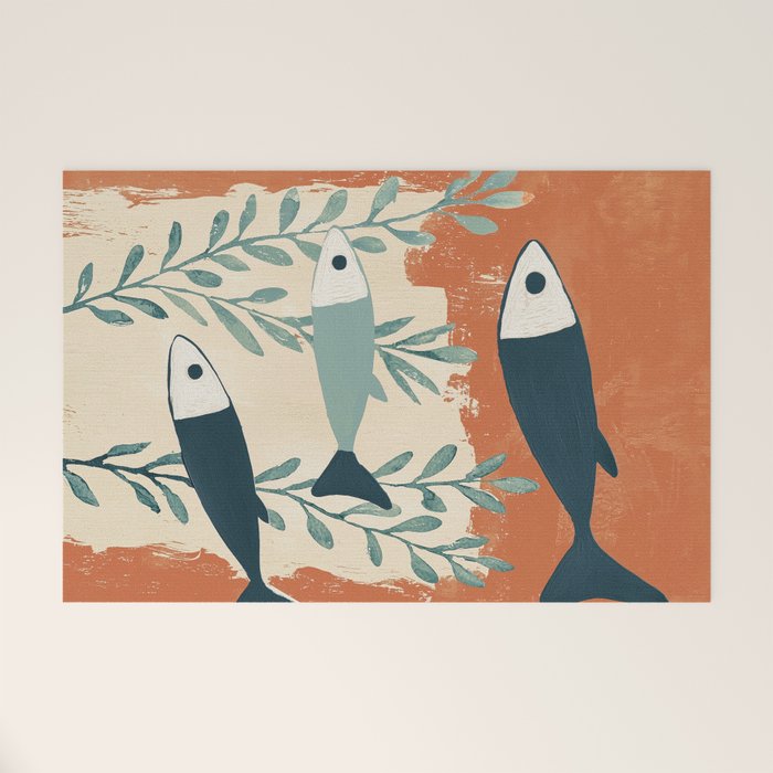 Three Swimming Fish Welcome Mat Gallery Image 1