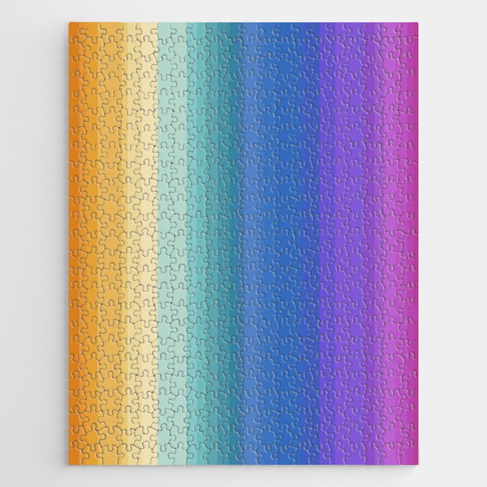 Classic Stripes XVI - Ombre Rainbow Jigsaw Puzzle Gallery Image 1
