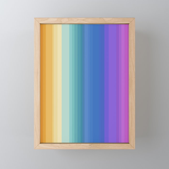 Classic Stripes XVI - Ombre Rainbow Mini Art Print Gallery Image 1