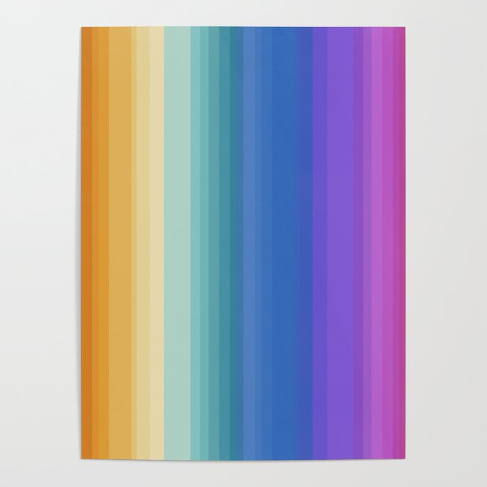 Classic Stripes XVI - Ombre Rainbow Poster Gallery Image 1
