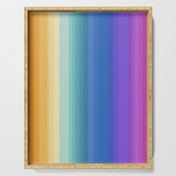 Classic Stripes XVI - Ombre Rainbow Serving Tray Gallery Image 1