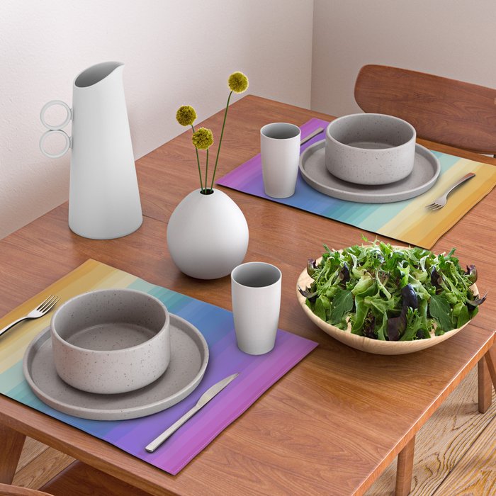 Classic Stripes XVI - Ombre Rainbow Placemat Gallery Image 2