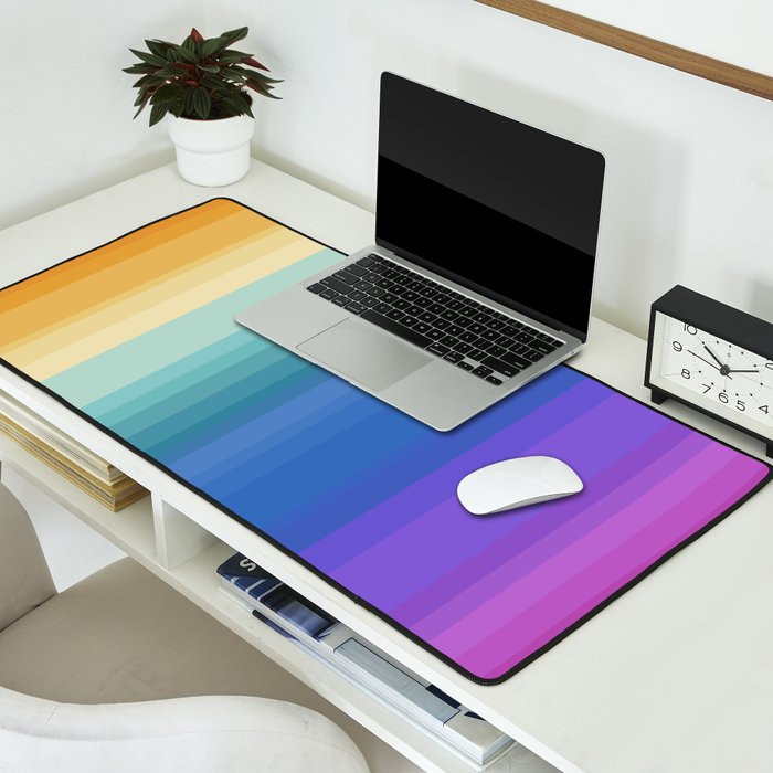 Classic Stripes XVI - Ombre Rainbow Desk Mat Gallery Image 2