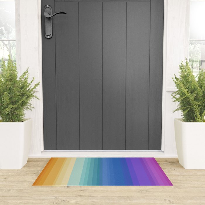Classic Stripes XVI - Ombre Rainbow Welcome Mat Gallery Image 3