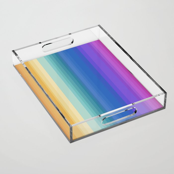 Classic Stripes XVI - Ombre Rainbow Acrylic Tray Gallery Image 1