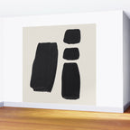 Mid Century Modern Minimalist Abstract Art Brush Strokes Black & White Ink Art Square Shapes Wall Mural Gallery Image 2