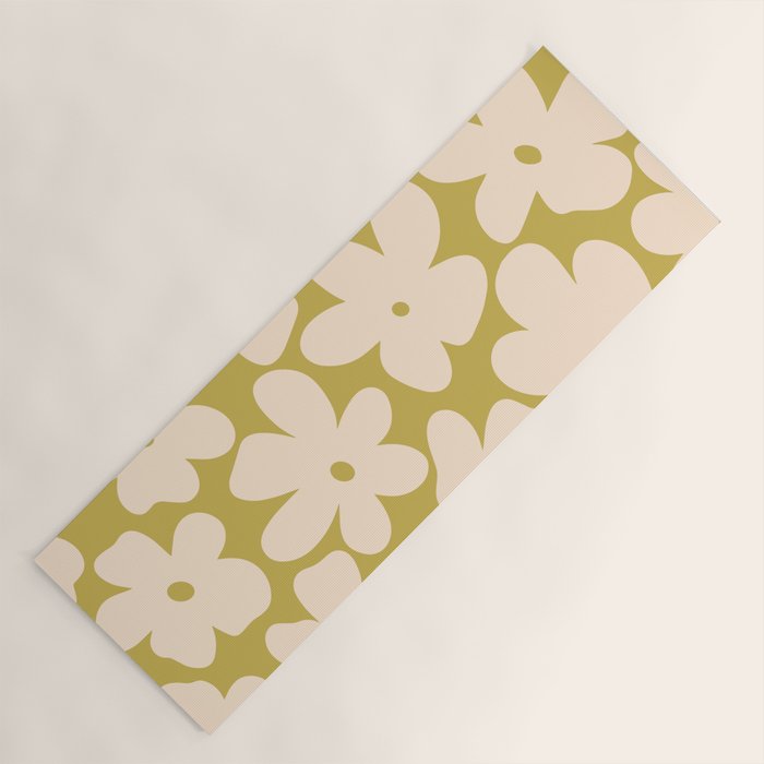 Yellow and Cream - 70's Daisy Yoga Mat Gallery Image 1
