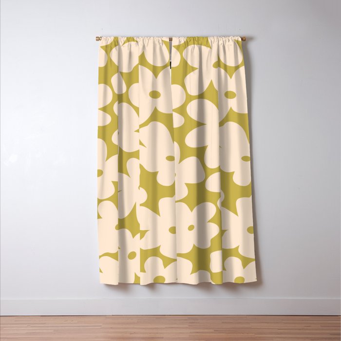 Yellow and Cream - 70's Daisy Window Curtain Gallery Image 3