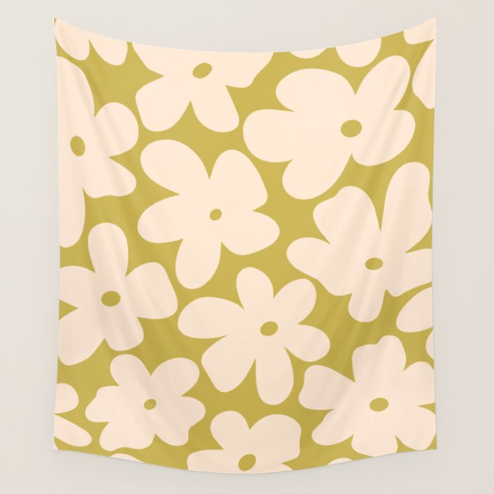 Yellow and Cream - 70's Daisy Wall Tapestry Gallery Image 4
