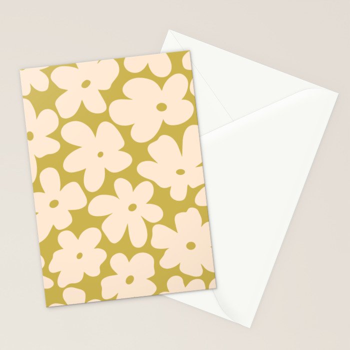 Yellow and Cream - 70's Daisy Stationery Card Gallery Image 2