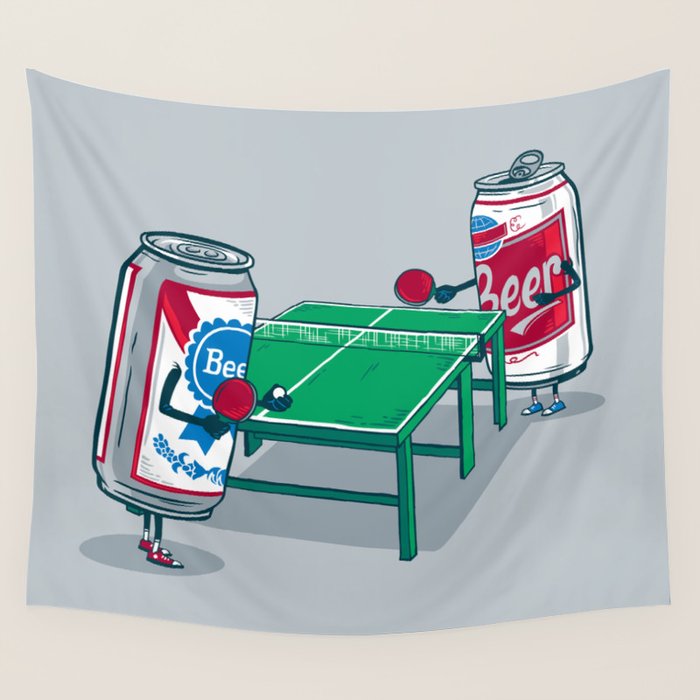 Beer Pong Wall Tapestry Gallery Image 1