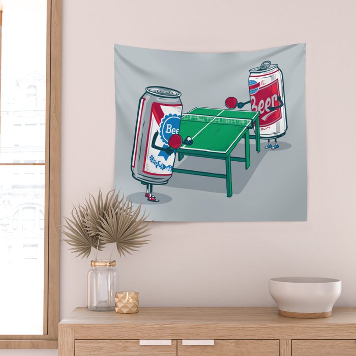 Beer Pong Wall Tapestry Gallery Image 2