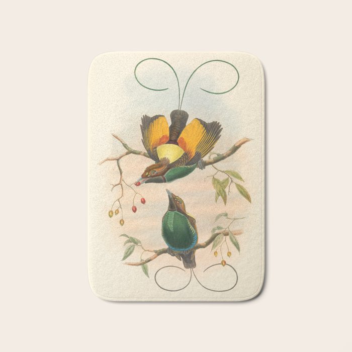 Birds-of-paradise (Dephyllodes Chrysoptera) by John Gould, 1875-1888 (benefitting the Nature Conservancy) Bath Mat Gallery Image 1