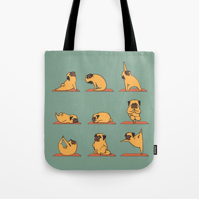 Pug Yoga Tote Bag Gallery Image 1