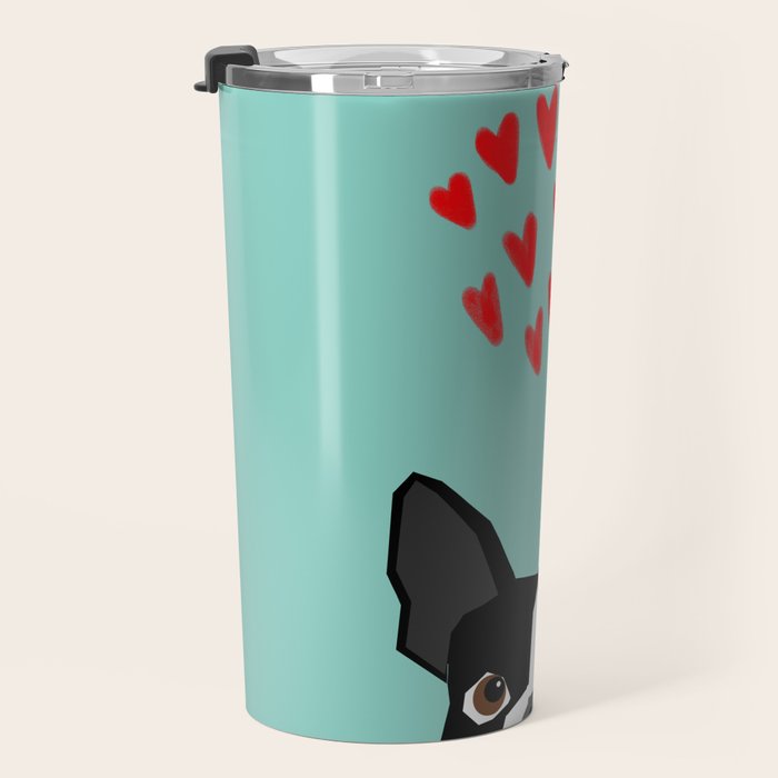 Boston Terrier - Hearts, Cute Funny Dog Cute Valentines Dog, Pet, Cute, Animal, Dog Love,  Travel Mug Gallery Image 3