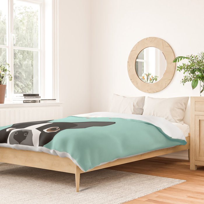 Boston Terrier - Hearts, Cute Funny Dog Cute Valentines Dog, Pet, Cute, Animal, Dog Love,  Duvet Cover Gallery Image 2