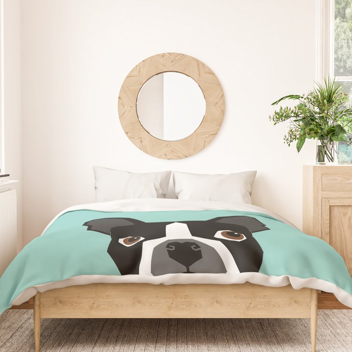 Boston Terrier - Hearts, Cute Funny Dog Cute Valentines Dog, Pet, Cute, Animal, Dog Love,  Duvet Cover Gallery Image 3