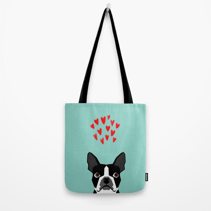 Boston Terrier - Hearts, Cute Funny Dog Cute Valentines Dog, Pet, Cute, Animal, Dog Love,  Tote Bag Gallery Image 2