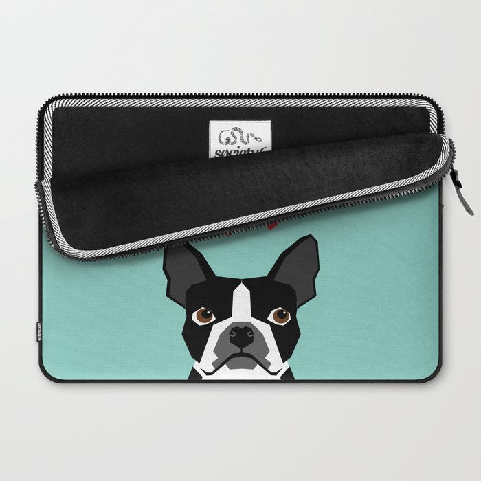 Boston Terrier - Hearts, Cute Funny Dog Cute Valentines Dog, Pet, Cute, Animal, Dog Love,  Laptop Sleeve Gallery Image 2