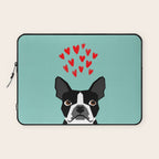 Boston Terrier - Hearts, Cute Funny Dog Cute Valentines Dog, Pet, Cute, Animal, Dog Love,  Laptop Sleeve Gallery Image 1