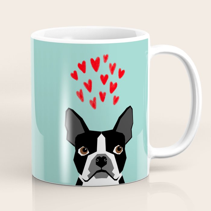 Boston Terrier - Hearts, Cute Funny Dog Cute Valentines Dog, Pet, Cute, Animal, Dog Love,  Coffee Mug Gallery Image 1