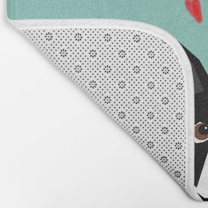 Boston Terrier - Hearts, Cute Funny Dog Cute Valentines Dog, Pet, Cute, Animal, Dog Love,  Bath Mat Gallery Image 2