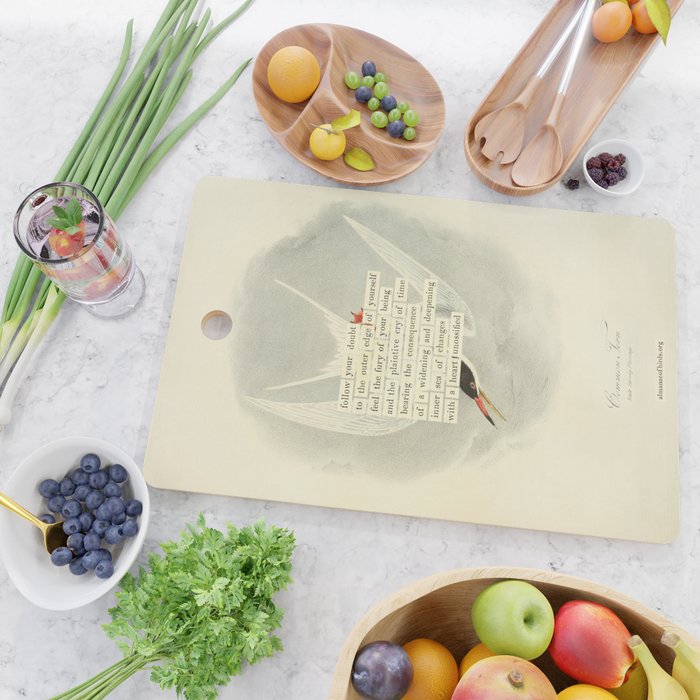 Bird Divinations: Common Tern (about: almanacofbirds.org) Cutting Board Gallery Image 2