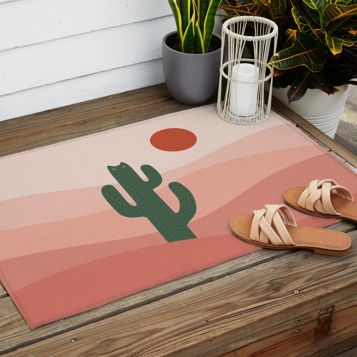 Cat Landscape 84: Cat-tus Outdoor Rug Gallery Image 2